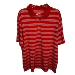 Nike Golf Men's X-Large Short Sleeve Golf Polo Shirt Red Stripped